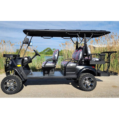 48V Electric Golf Cart 6 Seater Lifted Renegade+ Edition Utility Golf UTV Compare To Coleman Kandi 6p - Black