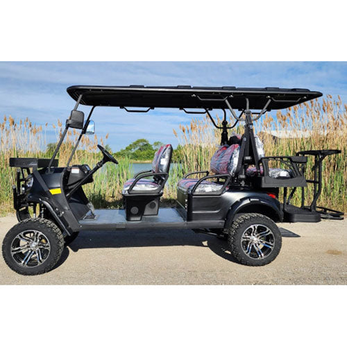 48V Electric Golf Cart 6 Seater Lifted Renegade+ Edition Utility Golf UTV Compare To Coleman Kandi 6p - Black