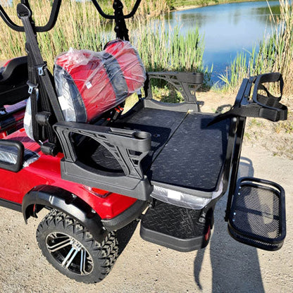 48V Electric Golf Cart 6 Seater Lifted Renegade+ Edition Utility Golf UTV Compare To Coleman Kandi 6p - Red