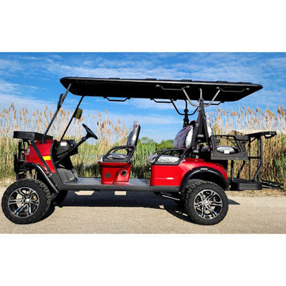48V Electric Golf Cart 6 Seater Lifted Renegade+ Edition Utility Golf UTV Compare To Coleman Kandi 6p - Red