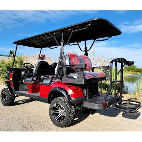 48V Electric Golf Cart 6 Seater Lifted Renegade+ Edition Utility Golf UTV Compare To Coleman Kandi 6p - Red