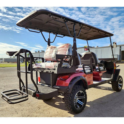 48V Electric Golf Cart 6 Seater Lifted Renegade+ Edition Utility Golf UTV Compare To Coleman Kandi 6p - Red