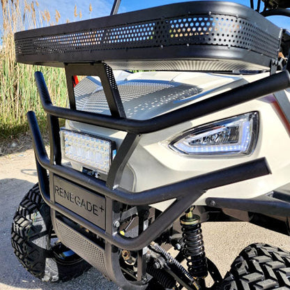 48V Electric Golf Cart 6 Seater Lifted Renegade+ Edition Utility Golf UTV Compare To Coleman Kandi 6p - White