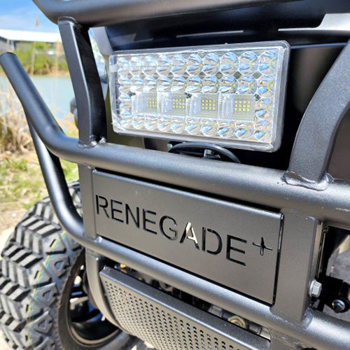 48V Electric Golf Cart 4 Seater Lifted Renegade+ Edition Utility Golf UTV Compare To Coleman Kandi 4p - White Cream