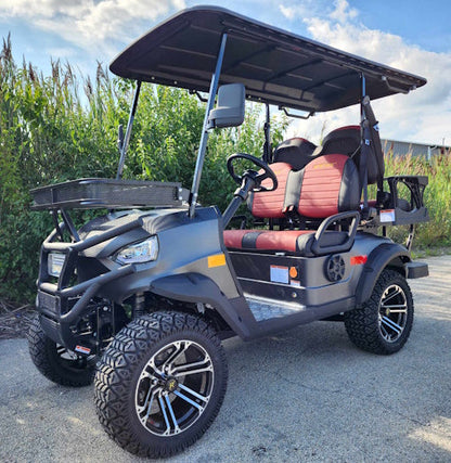 48V Electric Golf Cart 4 Seater Lifted Renegade+ 2.0 Edition Utility Golf UTV King To Coleman Kandi 4p - Charcoal