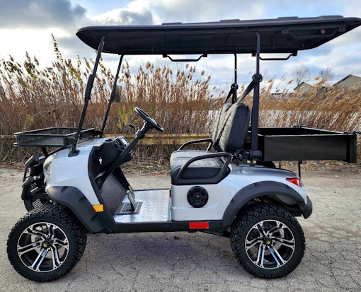 48V Electric Renegade Plus 2.0 48v Two Seater Lifted Electric Golf Cart With Utility Box - Silver