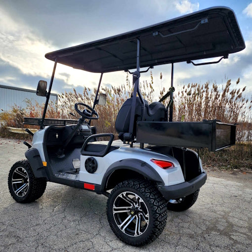 48V Electric Renegade Plus 2.0 48v Two Seater Lifted Electric Golf Cart With Utility Box - Silver