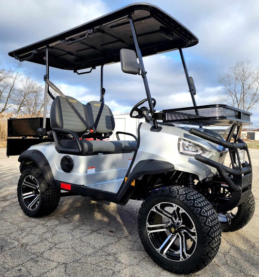 48V Electric Renegade Plus 2.0 48v Two Seater Lifted Electric Golf Cart With Utility Box - Silver