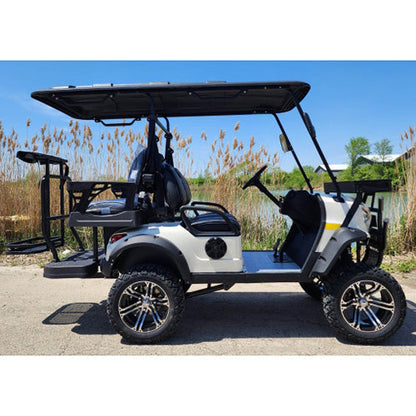 48V Electric Golf Cart 4 Seater Lifted Renegade+ Edition Utility Golf UTV Compare To Coleman Kandi 4p - White Cream
