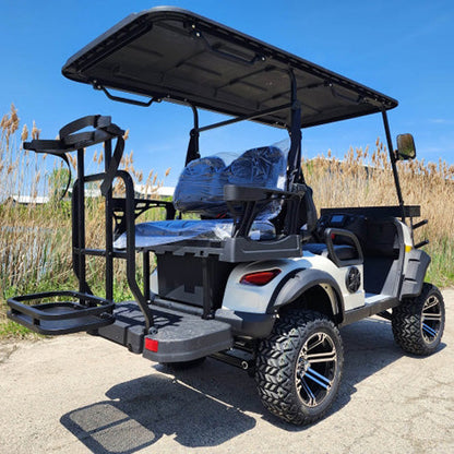 48V Electric Golf Cart 4 Seater Lifted Renegade+ Custom Paint Edition Utility Golf UTV Compare To Coleman Kandi 4p - Orange