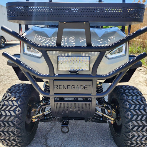 48V Electric Golf Cart 4 Seater Lifted Renegade+ Edition Utility Golf UTV Compare To Coleman Kandi 4p - White Cream