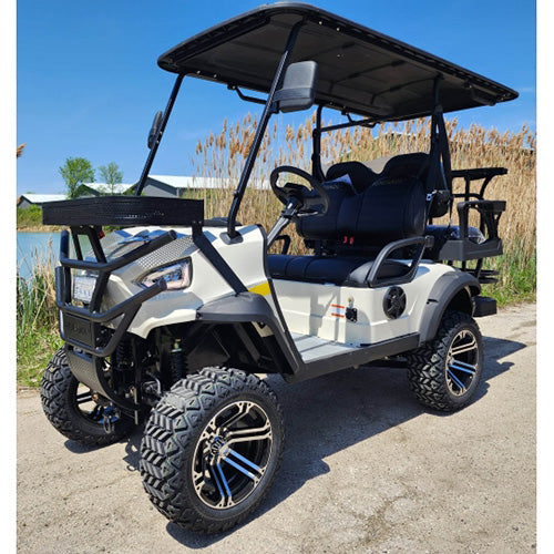48V Electric Golf Cart 4 Seater Lifted Renegade+ Custom Paint Edition Utility Golf UTV Compare To Coleman Kandi 4p - Orange