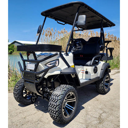 48V Electric Golf Cart 4 Seater Lifted Renegade+ Custom Paint Edition Utility Golf UTV Compare To Coleman Kandi 4p - Orange