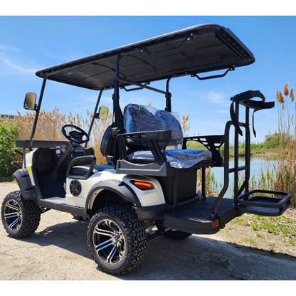 48V Electric Golf Cart 4 Seater Lifted Renegade+ Custom Paint Edition Utility Golf UTV Compare To Coleman Kandi 4p - Orange