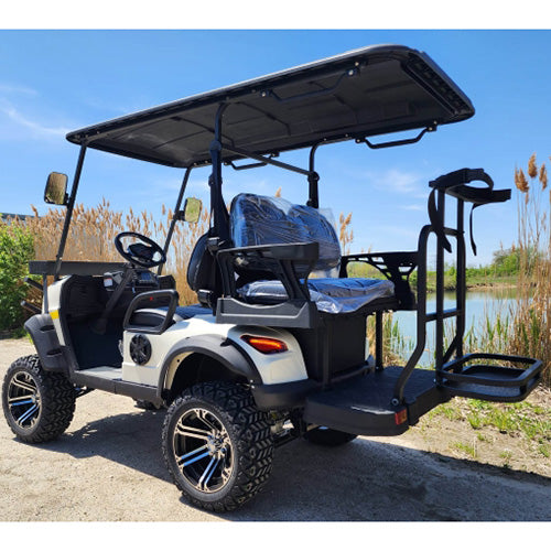 48V Electric Golf Cart 4 Seater Lifted Renegade+ Custom Paint Edition Utility Golf UTV Compare To Coleman Kandi 4p - Orange