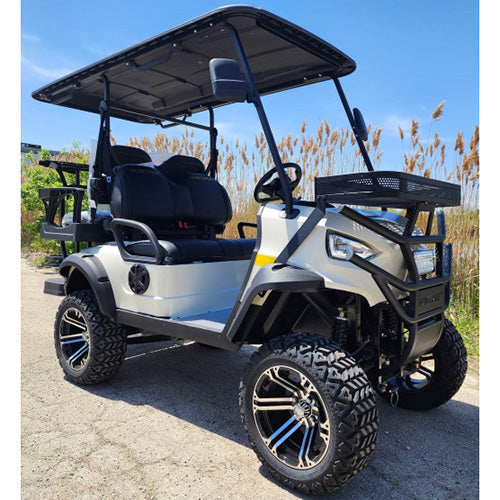 48V Electric Golf Cart 4 Seater Lifted Renegade+ Edition Utility Golf UTV Compare To Coleman Kandi 4p - White Cream