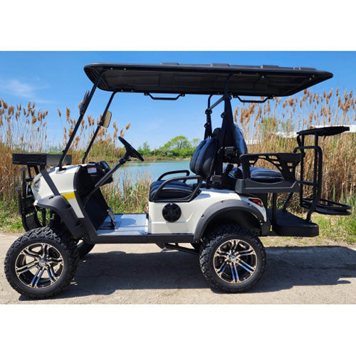 48V Electric Golf Cart 4 Seater Lifted Renegade+ Edition Utility Golf UTV Compare To Coleman Kandi 4p - White Cream