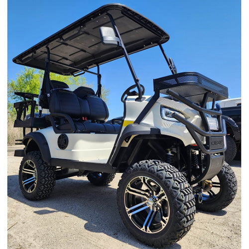 48V Electric Golf Cart 4 Seater Lifted Renegade+ Edition Utility Golf UTV Compare To Coleman Kandi 4p - White Cream