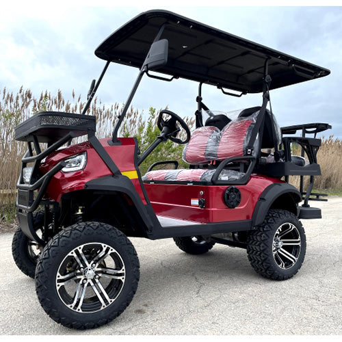 48V Electric Golf Cart 4 Seater Lifted Renegade+ Edition Utility Golf UTV Compare To Coleman Kandi 4p - White Cream