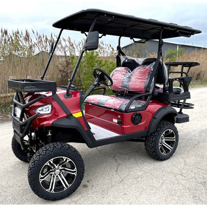48V Electric Golf Cart 4 Seater Lifted Renegade+ Edition Utility Golf UTV Compare To Coleman Kandi 4p - Red