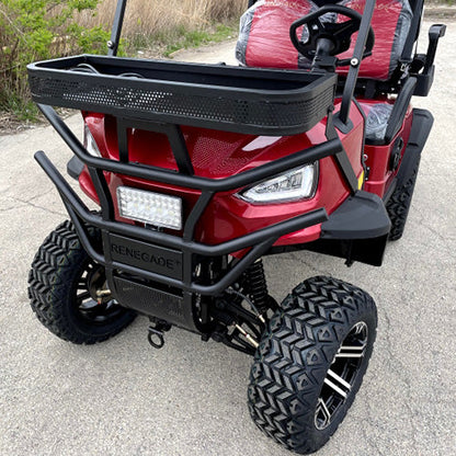 48V Electric Golf Cart 4 Seater Lifted Renegade+ Custom Paint Edition Utility Golf UTV Compare To Coleman Kandi 4p - Orange