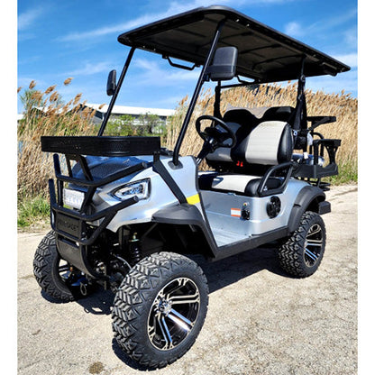48V Electric Golf Cart 4 Seater Lifted Renegade+ Edition Utility Golf UTV Compare To Coleman Kandi 4p - White Cream