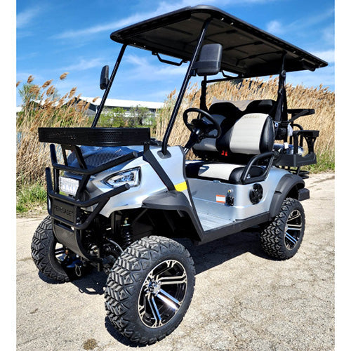 48V Electric Golf Cart 4 Seater Lifted Renegade+ Edition Utility Golf UTV Compare To Coleman Kandi 4p - White Cream