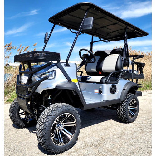 48V Electric Golf Cart 4 Seater Lifted Renegade+ Edition Utility Golf UTV Compare To Coleman Kandi 4p - White Cream