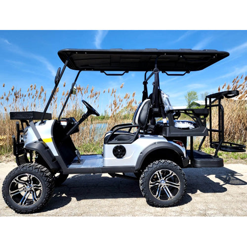 48V Electric Golf Cart 4 Seater Lifted Renegade+ Edition Utility Golf UTV Compare To Coleman Kandi 4p - White Cream