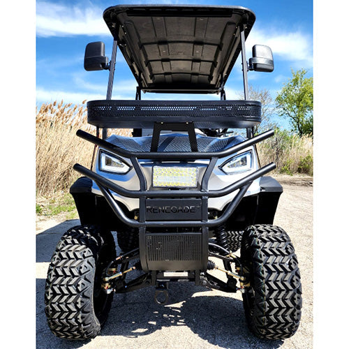 48V Electric Golf Cart 4 Seater Lifted Renegade+ Custom Paint Edition Utility Golf UTV Compare To Coleman Kandi 4p - Orange