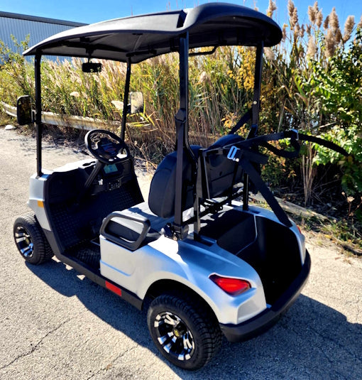48V Electric Golf Cart 2 Seater Renegade X Edition Golf Cart w/ Golf Bag Holder - SILVER