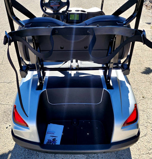 48V Electric Golf Cart 2 Seater Renegade X Edition Golf Cart w/ Golf Bag Holder - SILVER