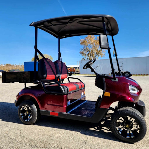 48V Electric Golf Cart 2 Seater Renegade X Edition Golf Cart w/ Utility Box - RED