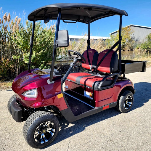 48V Electric Golf Cart 2 Seater Renegade X Edition Golf Cart w/ Utility Box - RED