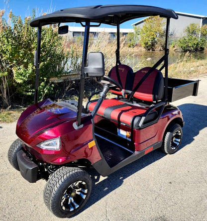 48V Electric Golf Cart 2 Seater Renegade X Edition Golf Cart w/ Utility Box - RED