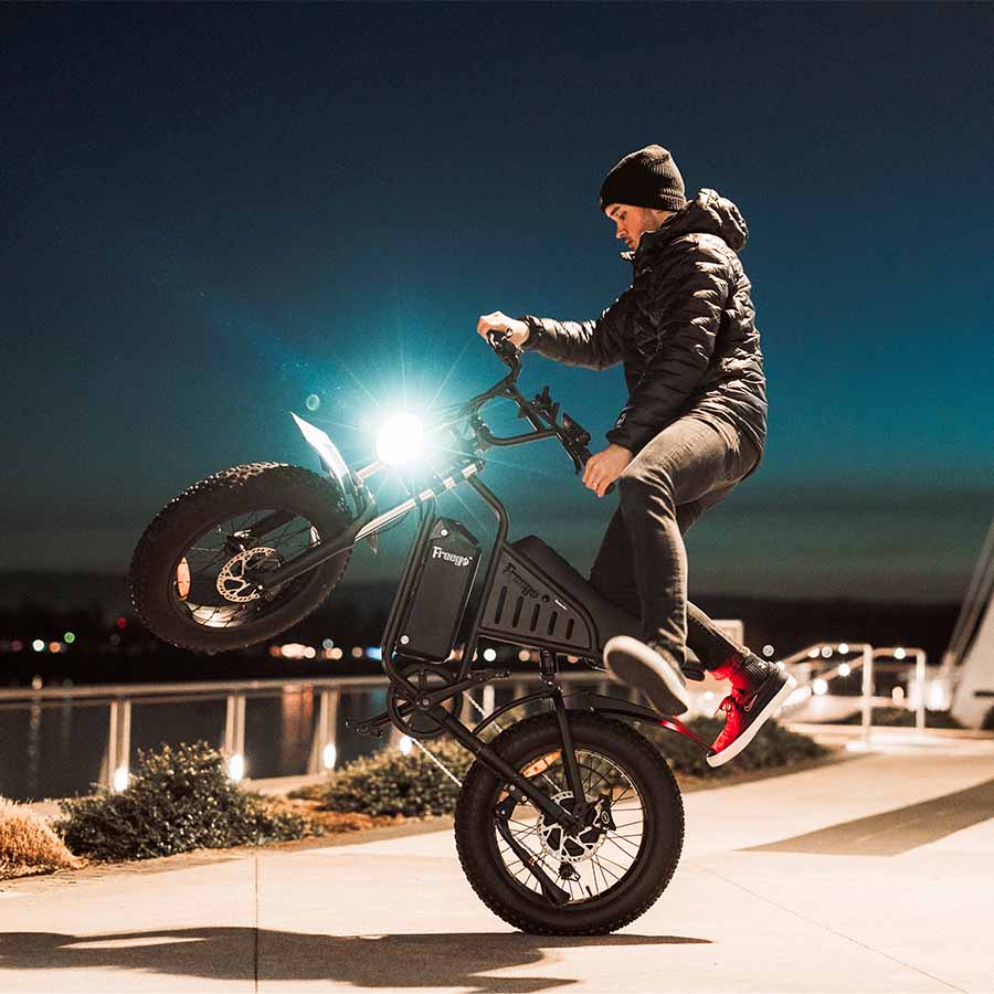 Freego S1 Cafe Racer Fat Tire Electric Bike - 48V 22.5Ah 750W, hydraulic brakes, 28MPH, up to 50 miles range - 100% Financing Available!