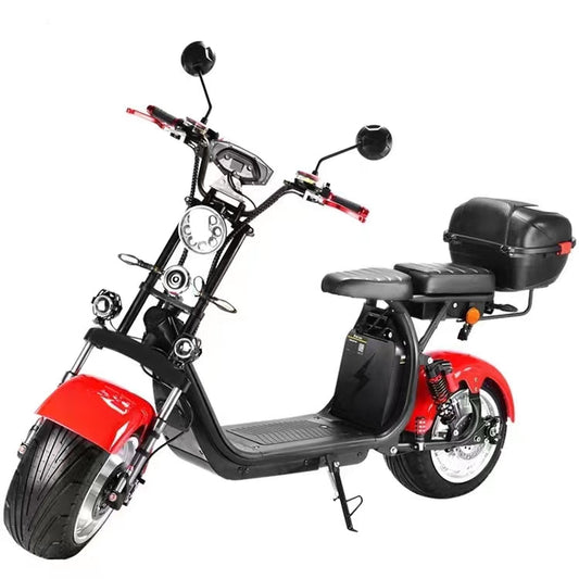 SoverSky | SL1.0P Fat Tire Chopper Scooter | 2000W 60V Dual Battery - Red 40Ah-SL1.0Pro