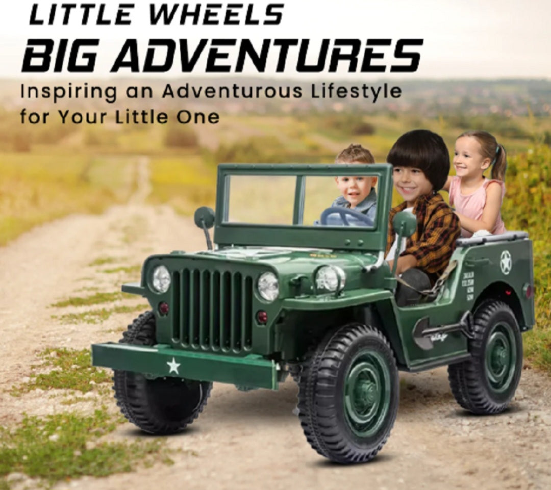 Kids Electric Mini Ride on Jeep with 03 Seats For Siblings joy Rides Age 3-7 Years