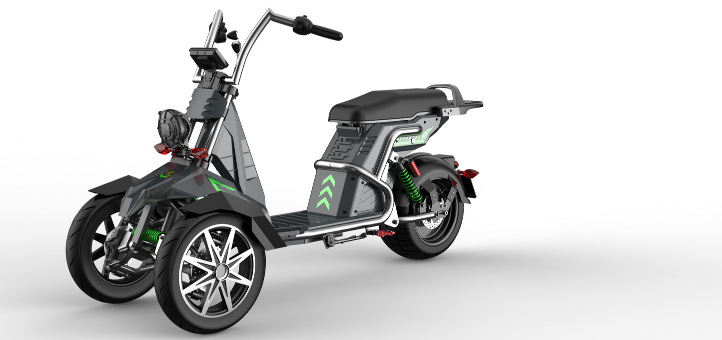 SoverSky T100 Electric Three-Wheel Trike 4000W 60V 50Ah - Private Property Use Only