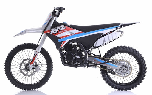 250cc 4-Stroke 5 Speed Manual Apollo Dirt Bike with Electric & Kick Start & 21”/18” Off-Road Wheels - THUNDER 250 DLX