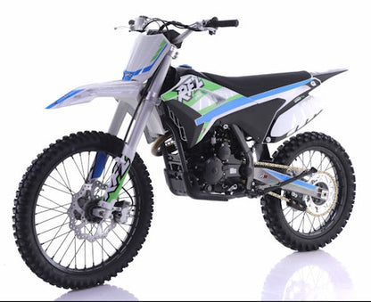 250cc 4-Stroke Dirt Bike with Electric & Kick Start & 21”/18” Off-Road Wheels - THUNDER 250
