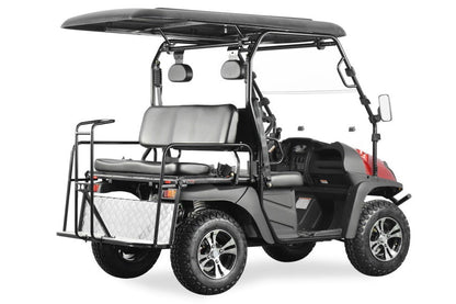 Trailmaster Taurus 450-GX Long Roof 4 Seat UTV / Golf Cart Style / side-by-side 4X4 with High/Low Gear- Rear Seat Converts to Cargo area.