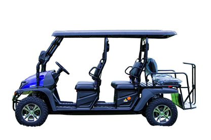 Taurus 80ED GV 6 seat, 72 volt, Rear seat flips over for storage, extended roof, McPherson Strut suspension