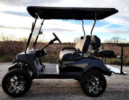 Terminator 48v Electric Golf Cart Four Seater - Massive Rims/Tires Flip Seat & Optionally Fully Loaded - Black Demo Model