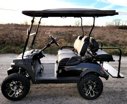 Terminator 48v Electric Golf Cart Four Seater - Massive Rims/Tires Flip Seat & Optionally Fully Loaded - Black Demo Model