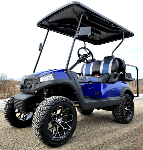Terminator 48v Electric Golf Cart Four Seater NEW - Massive Rims/Tires & - Blue Body/Blue Seats