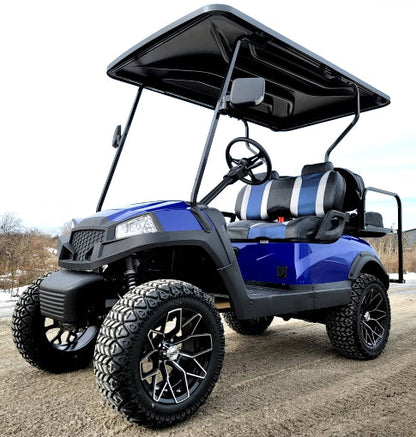 Terminator 48v Electric Golf Cart Four Seater NEW - Massive Rims/Tires & - Blue Body/Blue Seats