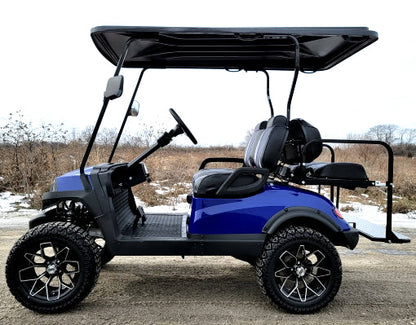 Terminator 48v Electric Golf Cart Four Seater NEW - Massive Rims/Tires & - Blue Body/Blue Seats