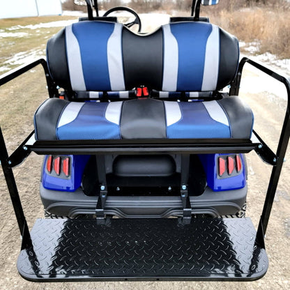 Terminator 48v Electric Golf Cart Four Seater NEW - Massive Rims/Tires & - Blue Body/Blue Seats