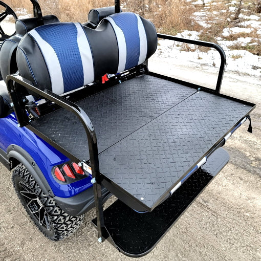 Terminator 48v Electric Golf Cart Four Seater NEW - Massive Rims/Tires & - Blue Body/Blue Seats